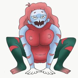 1girls anthro anthrofied chubby dracovish eye_contact feet female fossil_pokémon half-closed_eyes looking_at_viewer nintendo pokemon pokemon_ss pose scalie spotty_arts squatting thick_thighs thigh_gap toes what wide_hips