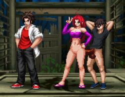 1boy anal animated arzen_james brown_hair crying cuck cuckold female green_eyes kira m.u.g.e.n mikel8888 mugenverso oc original_character pixel_art red_hair sex smile sprite