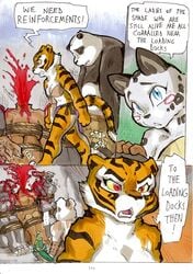 ... 2014 anthro arthropod better_late_than_never blood bodily_fluids comic daigaijin death decapitation dialogue dreamworks english_text felid female feral fur giant_panda golden_snub-nosed_monkey group haplorhine insects kung_fu_panda leopard male male_death mammal mantis master_mantis master_monkey master_po_ping master_tigress monkey multicolored_body multicolored_fur murid murine old_world_monkey painting_(artwork) pantherine primate rat rodent snow_leopard snub-nosed_monkey speech_bubble text tiger traditional_media_(artwork) ursid watercolor_(artwork)