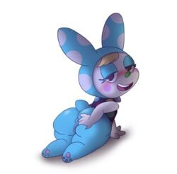 absurd_res animal_crossing anthro anus ass big_ass big_butt blush bottomless clothing female francine_(animal_crossing) fur furry furry_only fuzefurry genitals hi_res humanoid_genitalia humanoid_pussy lagomorph leporid looking_at_viewer looking_back mammal nintendo partially_clothed plantigrade presenting presenting_anus presenting_hindquarters presenting_pussy pussy rabbit seductive shortstack solo spread_butt spreading tail thick_thighs video_games wide_hips