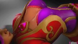 1girls 3d alternate_costume ambiguous_penetration animated big_breasts bouncing_breasts breasts cleavage curvy elf heart heartbreaker_skye jiggle kallenz nipple_bulge paladins pink_hair skye_(paladins) video