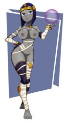 cartoon_network censored cosplay dc dc_comics edit egyptian_clothes enf menat menat_(cosplay) nude purple_hair rachel_roth raven_(dc) ravenravenraven smooth_skin street_fighter street_fighter_v teen_titans toonami