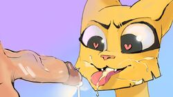 16:9 after_oral anthro bethesda_softworks bodily_fluids cum cum_in_mouth cum_inside duo female fur genital_fluids hi_res katia_managan male open_mouth penile penis prequel ratbloke sex simple_background straight the_elder_scrolls tongue tongue_out video_games webcomic yellow_body yellow_fur