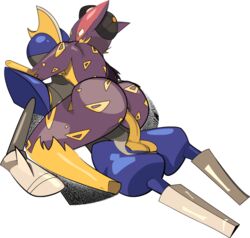 1boy alternate_color ambiguous_gender animated anthrofied armor big_ass bisharp black_eyes cowgirl_position feline flash girly green_eyes half-closed_eyes hat liepard original_character pokémon_(species) pokemon pokemon_(species) pokemon_bw shiny shiny_pokemon thick_thighs wide_hips yaoi