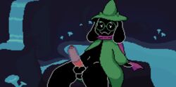 1boy 2020 animated anthro arm_support awkwardberd balls bodily_fluids bovid breathing cape caprine clothing cum cum_on_leg cum_on_self cum_on_stomach deltarune detailed_background dick digital_media_(artwork) erection floppy_ears genital_fluids genitals gif goat hat headgear headwear humanoid_genitalia humanoid_penis magic magic_masturbation male male_only mammal masturbation penetrable_sex_toy penile penile_masturbation penis pink_scarf pixel_art pond ralsei reclining scarf sex_toy short_playtime sitting smile solo telekinesis toying_self transparent_sex_toy undertale video_games water waterfall wizard_hat