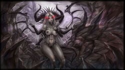 1girls abs areolae big_breasts breasts demon enteka_(khornette_quest) female female_only large_breasts looking_at_viewer nipples solo topless vempire