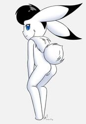 1girls animal_ears ass aurawing black_hair blue_eyes bokko breasts bunny_ears bunny_tail chest_tuft female fur furry hi_res kemono lagomorph leporid long_ears mammal neck_tuft nipples nude osamu_tezuka_works pussy rabbit short_hair solo tail the_amazing_3 tuft white_body white_fur