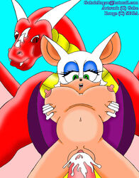 bat bat_wings cum dragon female inflation male rouge_the_bat sonic_(series) swegabe