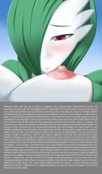 1girls anthro destruction english_text gardevoir giantess nintendo nipple_erection nipples pokemon pokemon_(species) pokemon_rse terada_ochiko text