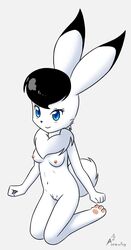 1girls alternate_breast_size animal_ears aurawing black_hair blue_eyes bokko breasts bunny_ears bunny_tail chest_tuft female fur furry hi_res kemono lagomorph leporid long_ears mammal neck_tuft nipples nude osamu_tezuka_works paws pussy rabbit short_hair solo tail the_amazing_3 tuft white_body white_fur