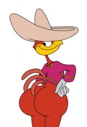 ass avian bare_ass big_ass big_butt disney gay hands_on_hips heavymetalrules hyper hyper_ass hyper_butt looking_back male male_chicken male_only nschaffer1010 panchito_pistoles partially_clothed red_feathers sombrero the_three_caballeros thick_thighs white_background wide_hips