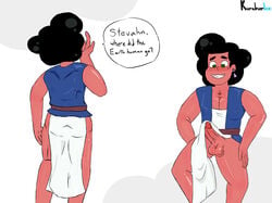 big_butt clothing confused dark_skin gay human kuraburrice loincloth male male_only nervous shiny_skin steven_universe wy-six_(steven_universe) zoomans