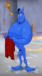 aladdin blue_body blue_skin disney genie_(aladdin) hi_res humanoid humanoid_penis male male_only penis phenominalcosmicpowers pubes solo