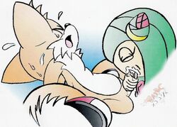 anthro canine cosmo_the_seedrian fellatio female fox fur interspecies male mammal nude oral penis seedrian side_view sonic_(series) sonic_x straight tails