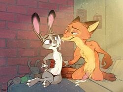 2020 4:3 after_sex anthro anthro_on_anthro bed bodily_fluids canid canine cum cum_on_face dialogue disney duo female flat_chest fox fur furniture genital_fluids grey_body grey_fur inside judy_hopps lagomorph leporid licking light lighting looking_at_another male mammal nick_wilde on_bed orange_body orange_fur panties penis plushie rabbit red_fox samur_shalem tongue tongue_out underwear white_body white_fur zootopia