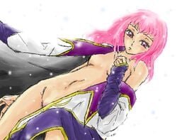 1girls anya_alstreim code_geass female female_only oekaki pink_hair solo tagme