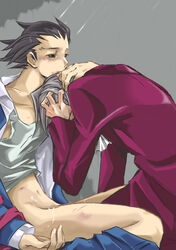 aftersex bruise gay gyakuten_saiban limp male miles_edgeworth naruhodou_ryuuichi narumistu pants_down tagme wrightworth