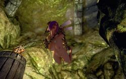 3d bethesda_softworks big_breasts breasts bug female holding insects monster pink_hair rape skyrim tanned the_elder_scrolls