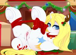 absurd_res anal anal_sex candy candy_cane christmas dream_puff equid female food hi_res holidays horn improvised_sex_toy lying mammal my_little_pony on_back penetration pussy unicorn xsatanielx