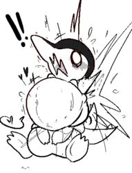 ! ambiguous_gender belly big_belly bodily_fluids cyndaquil feet feral fire forced furry genital_fluids head_insertion heart inflation large_insertion monochrome navel nintendo nude open_mouth penetration pokémon_(species) pokemon pokemon_(species) pokemon_gsc pussy scalie shocked sitting source_request tail totodile video_games vore