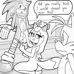 big_breasts big_penis breasts canine cuckold exposed_torso female footwear fox handwear hedgehog huge_cock male mammal mintyskin mostly_nude nude penis sonic_(series) sonic_boom sonic_the_hedgehog superbunnygt tails zooey_the_fox