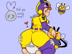 anon ass barefoot bea_(brawl_stars) bee blush brawl_stars embarrassed facesitting feet female foot_fetish huge_ass looking_at_partner looking_down neppyin no_shoes pussy shoes_removed skintight_bodysuit straight thick_ass thick_thighs