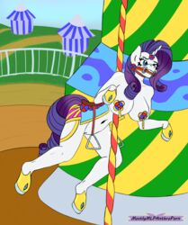 anthro carousel female friendship_is_magic hi_res inanimate_tf mostlymlpanthroporn my_little_pony nude pole rarity_(mlp) sketch smooth_skin transformation