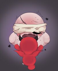 animal_penis blindfold blowjob cain_(the_binding_of_isaac) loki_(the_binding_of_isaac) male male_only red_skin the_binding_of_isaac