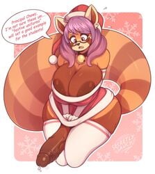 1futa 2019 ailurid anthro areolae areolae_slip armwear ass balls bell blush bottomless_skirt breasts christmas cleavage clothed clothing curvy curvy_figure dialogue elbow_gloves embarrassed english_text erection erection_under_clothes erection_under_skirt eyewear fangs futa_only futanari glasses gloves hair hat headgear headwear holidays horny huge_ass huge_breasts huge_cock humanoid_penis hyper hyper_penis ineffective_clothing large_areolae legwear mammal no_panties open_mouth penis penis_out penis_under_clothes penis_under_skirt precum precum_drip red_panda santa_hat secretly_saucy seiko_(chewycontroller) skirt skirt_lift solo solo_futa speech_bubble squish text thick_thighs thigh_highs thigh_squish wide_hips