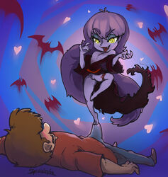 1boy 1girls erection female hanna-barbera hmeme larger_male male mind_control purple_hair purple_skin pussy robe scooby-doo scooby-doo_and_the_ghoul_school shaggy_rogers sibella_dracula size_difference smaller_female vampire vampire_girl