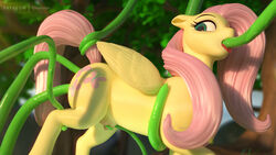 16:9 2019 3d 3d_(artwork) clopician crotchboobs crotchboobs_visible_through_thighs cutie_mark eelashes equid equine fellatio female feral fluttershy_(mlp) friendship_is_magic hi_res mammal my_little_pony non-human_areolae oral oral_penetration outside penetration pterippus solo tentacle tree wings