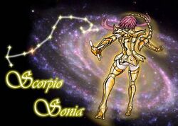 1girls armor ass breasts butt female gold_saints human saint_seiya saint_seiya_omega scorpio_sonia settei solo vagina