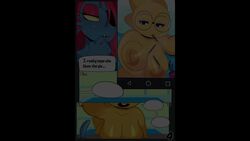 alphys animated anthro clothing female_masturbation glasses lesbian longer_than_30_seconds magicalmysticva masturbating masturbation mettaton nude somescrub sound text undertale undyne video voice_acted yuri