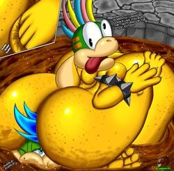 2boys anus ass big_butt fingering hi_res koopa koopaling larry_koopa lemmy_koopa looking_back male male/male male_only mario_(series) mud multiple_boys nintendo nobody147 scalie text tongue tongue_out video_games