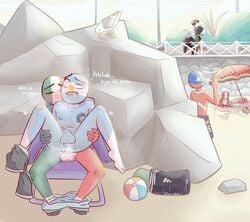 adidas anal anal_sex argentina_(countryhumans) bathhouse beach beach_ball biting biting_shoulder chile_(countryhumans) countryhumans drool drooling fbi fbi_(countryhumans) feet gay kiwii_skat male male_only mexico_(countryhumans) peru_(countryhumans) public rock seagull spread_legs spreading_legs stickman swim_trunks tattoo thigh_grab united_nations united_nations_(countryhumans) united_states_of_america_(countryhumans) yoga_mat