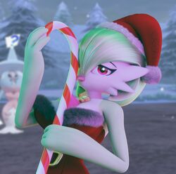 1girls 3d artist_request background_character candy_cane christmas christmas_clothing christmas_outfit flat_chest gardevoir green_hair hatterene looking_at_viewer no_breasts pokémon_(species) pokemon pokemon_(species) pokemon_camp pokemon_rse purple_eyes santa_hat snow source_request tongue_out