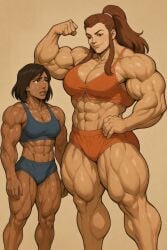 2girls abs ai ai_generated auburn_hair big_breasts bikini blizzard_entertainment blue_bikini blue_underwear brigitte brigitte_lindholm brown_hair brunette brunette_hair cleavage comparing comparison confident confident_female curvy curvy_body curvy_female curvy_figure dark-skinned_female dark_blue_bikini dominant dominant_female dommy_mommy egyptian egyptian_female eight_pack extreme_muscles fareeha_amari female female_only flexing flexing_arms flexing_bicep full_body height_difference huge_biceps huge_breasts huge_muscles huge_thighs hyper_muscles large_breasts large_thighs light-skinned_female massive_muscles massive_thighs muscle muscle_mommy muscle_size_difference muscles muscular muscular_arms muscular_biceps muscular_female muscular_legs muscular_shoulders muscular_thighs orange_bikini orange_underwear overwatch overwatch_2 pharah posing powerful powerful_female ripped_abs ripped_muscles short_brown_hair short_hair six_pack size_comparison size_difference size_play skimpy skimpy_clothes skimpy_outfit smile smiling sports_bikini sports_bra sportswear sweat sweatdrop sweating swedish swedish_female tall tall_female taller_female thick_thighs thunder_thighs toned_abs underwear very_muscular wide_hips