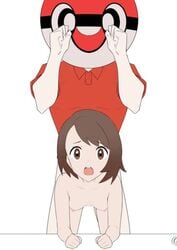 1boy 1girls animated ball_guy_(pokemon) bent_over breasts brown_eyes brown_hair dancing doggy_style female gloria_(pokemon) hat human k-ya male mp4 naked nintendo nipples no_sound npc_trainer nude pokemon pokemon_ss red_shirt sex shirt short_hair small_breasts straight video white_skin