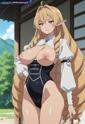 2d 2d_animation absurd_resolution absurdres ai ai-created ai_art ai_generated animated anime_coloring anime_screencap anime_screenshot bangs blazer blonde_hair bodycon cel_shading detailed_background digital_media_(artwork) drill_hair dynamic_angle dynamic_pose elf_ears elinalise_dragonroad exhibitionism exhibitionist exibitionism exited explicit glossy glossy_body glossy_skin gorgeous hair_ornament hentai hi_res high_contrast high_quality high_resolution in_heat long_ears long_hair mushoku_tensei mushoku_tensei:_isekai_ittara_honki_dasu nsfw patreon perfect_anatomy pervert_female plump presenting puffy_areola puffy_nipples rating_explicit red_eyes ringlets screencap sexy sexy_body sexy_female sexy_pose side_bangs soft_shading source_anime spandex standing t-rex_(animation_studio) teasing teasing_viewer twin_drills voluptuous voluptuous_body voluptuous_female white_blazer