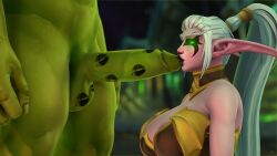 1boy 1girls 3d big_penis close-up clothed_female elf elf_female female green_skin interspecies kiss_mark kiss_mark_on_balls kiss_mark_on_penis kissing kissing_glans kissing_penis ksenia_lightman lipstick_mark lipstick_on_balls lipstick_on_penis maiev_shadowsong male night_elf nude_male oral oral_sex orc orc_(warcraft) orc_male orced pink_skin unseen_male_face warcraft white_hair world_of_warcraft