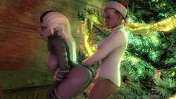 2girls 3d anal animated breasts cassie_cage christmas christmas_tree dildo female female_only functionally_nude gilf half-dressed larryjohnsonsfm long_hair mortal_kombat mortal_kombat_x revenant revenant_sindel santa_hat sex sex_toy short_hair sindel sound strap-on vaginal_penetration video yuri