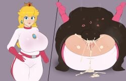 1boy 1girls big_ass big_breasts big_butt cocky commission correction crown cum cum_in_pussy cum_inside dark-skinned_male dark_skin g3mma haughty_face instant_loss_2koma interracial lipstick lipstick_mark lipstick_on_ass mario_(series) mating_press nintendo princess princess_peach princess_peach_(aero) ripped_clothing smirk smirking super_mario_bros. thick_thighs tight_clothing