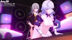 3d acey_3d big_ass big_belly big_breasts big_butt big_penis blue_hair breasts bulge dress female female_focus female_penetrated front_view futa_on_female futa_only futanari green_eyes grey_hair honkai:_star_rail jiggle jiggling_breasts moaning moaning_in_pleasure purple_clothing robin_(honkai:_star_rail) sex sound stelle_(honkai:_star_rail) tagme video wings yellow_eyes