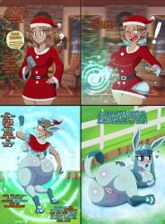 2026 ass belt big_ass big_breasts black_sclera blush bodily_fluids breast_expansion breasts busty_feral butt_expansion christmas christmas_clothing christmas_headwear christmas_tree claws clothing day dialogue digital_media_(artwork) eeveelution electronics english_text exclamation_point expansion female fence feral flybeeth generation_4_pokemon genital_fluids glaceon grass growth hat headgear headwear hi_res holding_object holding_phone holidays huge_ass human human_to_feral ice inside looking_back looking_down mammal mind_control nintendo open_mouth outside pawpads phone plant pokemon pokemon_(species) pokemon_speak question_mark red_clothing santa_hat snow solo species_transformation surprised tail tail_growth text tongue tongue_out torn_clothing transformation tree vaginal_fluids window
