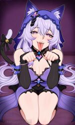 artist:zynxi honkai_star_rail black_swan_(honkai_star_rail) 1girl solo breasts large_breasts nipples areolae ass pussy nude completely_nude uncensored nsfw hentai blush curvy thick_thighs wide_hips thighs navel long_hair looking_at_viewer smile seductive open_mouth full_body high_resolution highly_detailed simple_background rule34 ai_generated patreon
