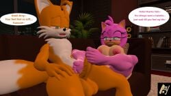 2k 3d 3d_(artwork) 5_toes aldenyates amy_rose barefoot foot_fetish foot_focus foot_play footjob fox furfag furry hedgehog humanoid_feet humanoid_genitalia humanoid_hands humanoid_penis sega sex smile sofa soles sonic_(series) tails_the_fox toes veiny_penis