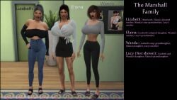 3d big_breasts brown_hair buff buff_female caption elaina_marshell(sim_doe) english_subtitles english_text futanari gilf grandma grandmother grandmother_and_granddaughter granny grey_hair high_heels high_resolution lizabeth_marshell(sim_doe) mature mature_female mature_woman milf milf_body mother mother_and_child mother_and_daughter original_character original_characters sagging_breasts saggy_breasts sim_doe six_pack step-incest stepcest strong strong_female strong_woman text the_sims the_sims_4 wanda_marshell(sim_doe)
