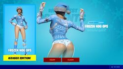 1girls 3d clothed clothed_female clothing fortnite frozen_nog_ops fully_clothed fully_clothed_female gameplay_mechanics neaplay nog_ops_(fortnite) panties presenting_hindquarters tagme