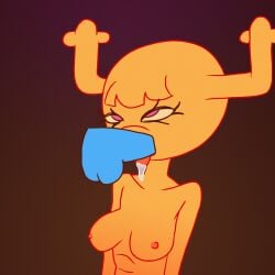 1:1 animated anthro antlers balls blue_penis bodily_fluids breasts cartoon_network cum cum_in_mouth cum_inside deep_throat duo ethercoffee eye_roll eyelashes fairy fellatio female genital_fluids genitals gumball_watterson hair horn loop male male/female nipples oral oral_penetration penetration penile penis penny_fitzgerald sex the_amazing_world_of_gumball