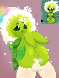 2girls anal ass black_eyes caulipower_(pvz) cum cum_inside cute dandelion_(pvz) female futanari green_skin inside juan_vlasque penis plant plants_vs_zombies pussy sex sex_from_behind simple_background tagme